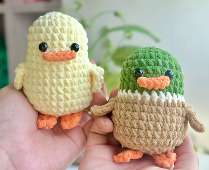 Combo 6-IN-1 Adorable Farm No Sew Crochet Pattern, No Sew Amigurumi | Duck, mallard, rooster, pig, cow, sheep pattern