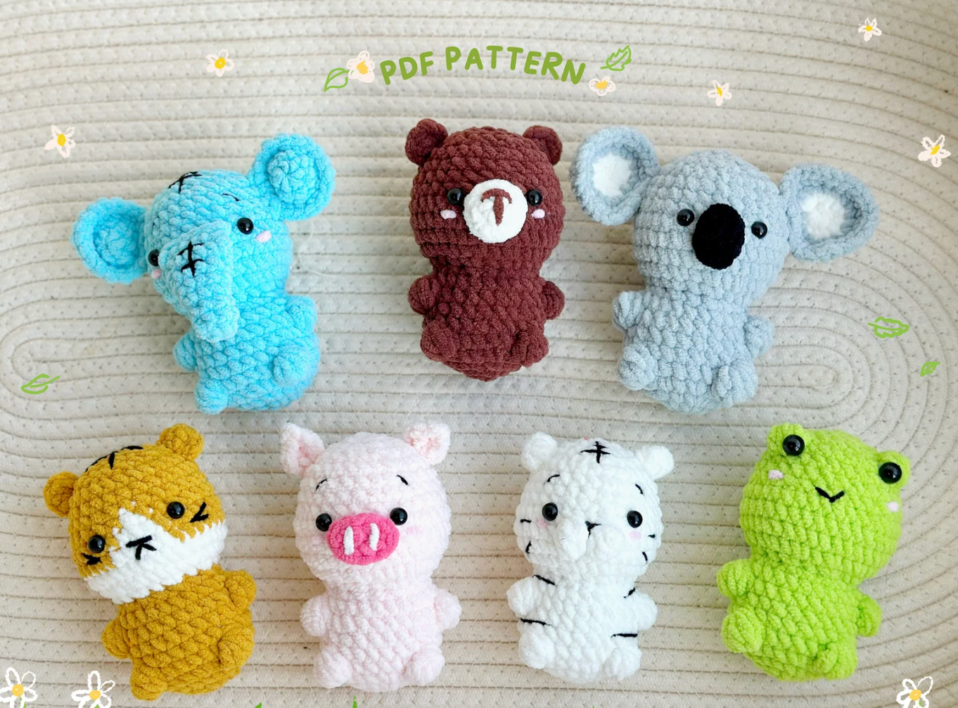 Bundle 7-IN-1 No Sew Crochet Pattern, No Sew Amigurumi Crochet Patterns