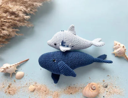 Crochet Sea Animals: Dolphin, Fish, Octopus, Turtle, Blue Whale and Hammer Shark